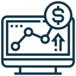 computer graph with money icon